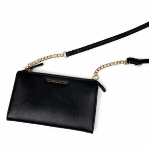 NWOT VICTORIA'S SECRET Black Clutch w Long Strap